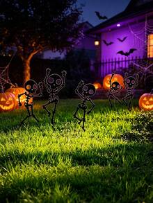 1件/套萬聖節骷髏戶外花園裝飾插樁，黑色標誌牌，庭院露台萬聖節派對裝飾牌 - 多款式 - 查看 1