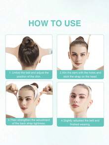 1 Women's Face Mask, V-Shape Lifting Face Mask, Face Bandage, Face Support Band, Sleep Chin Strap, Elastic Waistband, Suitable For Daily Use - Multicolor - View 6