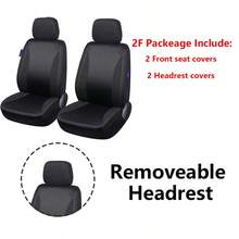 REMAX 4pcs/6pcs Plaid Faux Leather Car Seat Covers, Universal Airbag Compatible Car Accessories - 9112 - View 10