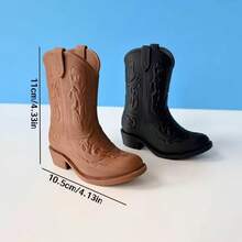 1 buah Tempat Pena Sepatu Bot Koboi Barat Vintage, Finishing Matte Desain Retro, Tempat Pena Pajangan Meja Buatan Tangan - MultiWarna - View 5