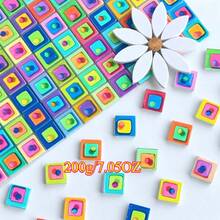 100/200g Dopamine Color Mosaic Glass Tiles, Modern Style 3D Effect Spray Painted Glass Blocks, Assorted Patterns And Colors Randomly Mixed Craft Materials, Suitable For Art Creation, Home Decor, Mosaic Inlay, Handmade DIY - DENGPAO - View 8