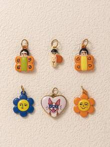 1/3pcs Quirky Mixed Pendant, Exquisite Cartoon Style, 18kpvd Gold Plated 316 Stainless Steel Material, Waterproof And Fade-Resistant, Suitable For DIY Creative Necklace, Bracelet, Earrings, Bag Chain, Keychain, Waterproof And Sweat-Resistant, Suitable For Daily Casual Wear - Multicolor - View 1