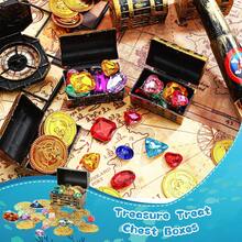 2/4/6/8/15/20pcs Mini Pirate Treasure Chest Plastic Toy Pirate Chest With A Gold Finish Vintage Pirate Small Decorative Box Prizes Halloween Birthday Party Props - Multicolor - View 8