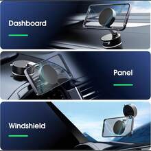 1pc Magnetic Phone Car Mount, Suction Cup Manual Magnetic Vacuum Suction Car Phone Holder, Strong Magnetic Grip, Double-Sided Vacuum Magnetic, 360° Hands-Free Foldable, Suitable For Video Watching And Navigation, Easy Installation - Multicolor - View 9