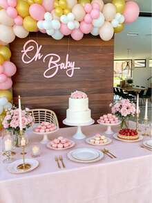 1pc Oh Baby Felt Decorative Sign, Party Decoration Supplies, Suitable For Theme Party Decoration, Atmosphere Props (Pink) - Multicolor - View 4