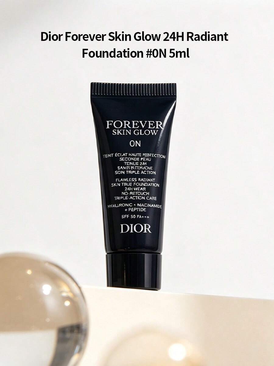 Dior Forever Skin Glow 0N Shade 5ml Mini Sample 24-Hour Long-Lasting Wear Radiant Moisturizing Skin-Fitting Foundation SPF50 PA+++ With Niacinamide & Peptides Travel Size Concealing Base - Foundation ON-5ML - View 1