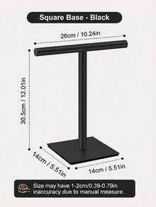 1pc T-Shaped Desktop Towel Rack, Drill-Free Standing Metal Hand Towel Holder, Bathroom Vanity Kitchen Countertop Small Towel Storage, Matte Black/Silver Dual Color Options Desktop Towel Rack, Jewelry Storage Rack, Bathroom Towel Bar, Countertop T-Shaped Toilet Paper Holder, Storage Rack - Multicolor - View 14