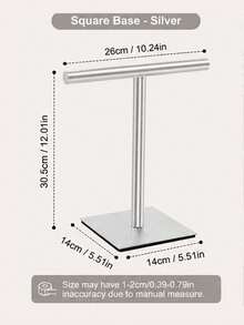 1pc T-Shaped Desktop Towel Rack, Drill-Free Standing Metal Hand Towel Holder, Bathroom Vanity Kitchen Countertop Small Towel Storage, Matte Black/Silver Dual Color Options Desktop Towel Rack, Jewelry Storage Rack, Bathroom Towel Bar, Countertop T-Shaped Toilet Paper Holder, Storage Rack - Multicolor - View 13