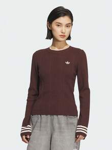 Adidas Originals Sweater Rajut Wanita Model Crew KS5966 - Burgundy - View 1