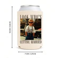 1個個性化婚禮易開罐保冷套，可客製照片與姓名，Look Who's Getting Married 飲料杯套，婚禮派對伴手禮 - 彩色 - 查看 14