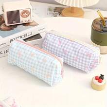1pc Floral & Plaid Pattern Multi-Function Storage Bag - Pen Holder, Makeup Bag, Small Wallet, Earphone & Toiletries Storage - Fashionable Daily Carry Small Item Bag, Bag Accessory - Multiple Styles - View 3