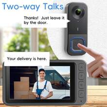 Kamera Bel Pintu Video 4,5 inci dengan Monitor, Audio Dua Arah, Fitur Bangunkan Dua Arah, Penglihatan Malam, Tahan Air IP68, Telepon Pintu Video Pintar Walkie-Talkie dengan Layar HD 1080P Sudut Lebar 170°, Tanpa Langganan - View 3