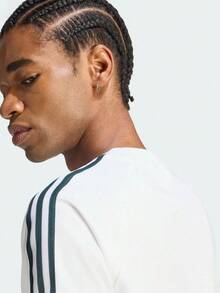 Adidas Men's REAL OG TEE Short Sleeve Knit Collarless T-Shirt TKY9477 - White - View 5