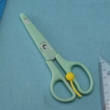 1pc Stainless Steel Scissors With Spring-Loaded Handle, Effortless Cutting, Round Tip, For Home Sewing, Craft, Document Cutting And Art Work - Multicolor - View 8