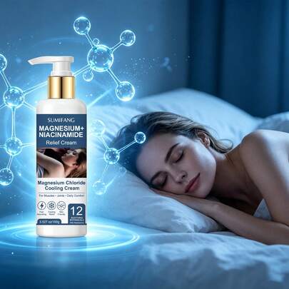 SUMIFANG Krim Pendingin dan Penenang Ion Magnesium, Formula Perbaikan Ekstrak Multi-Tanaman. Sensasi Dingin Meredakan Nyeri dan Bengkak pada Tubuh. Tekstur Krim Ringan, Cepat Meresap dan Mudah Diserap. Tidak Berminyak dan Tidak Menyumbat Saluran Kemih. 100g