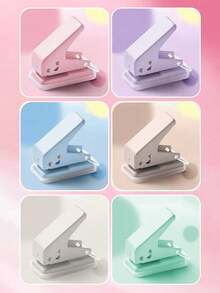 1pc Mini Manual Single Hole Round Hole Punch With Multiple Color Options, Suitable For Punching Holes In Loose-Leaf Paper, Archival Materials, DIY Cardboard, Notebooks And Journals, Ideal For Students And Office Workers - A - View 6