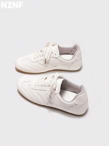 NZNF Premium Flat German Training Shoes Women's New Autumn Versatile Sneakers To Match Skirts - Apricot - View 7
