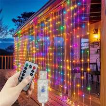 1 buah Lampu Hias LED 3/6m untuk Tirai, Lampu Peri USB dengan Remote Control, Dekorasi Ruangan dan Rumah - Lampu tirai USB - View 8