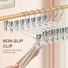 Women's Sturdy Adjustable Heavy Duty Pants Racks With Strong Clips 10-Pack, 12 Inch Space Saving Non-Slip Skirt Rack For Shorts Jeans Pants Hangers, Multi-Use Closet Storage Organizer For Bedroom Laundry Dorm Travel Home Holiday Gift - Multicolor - View 1