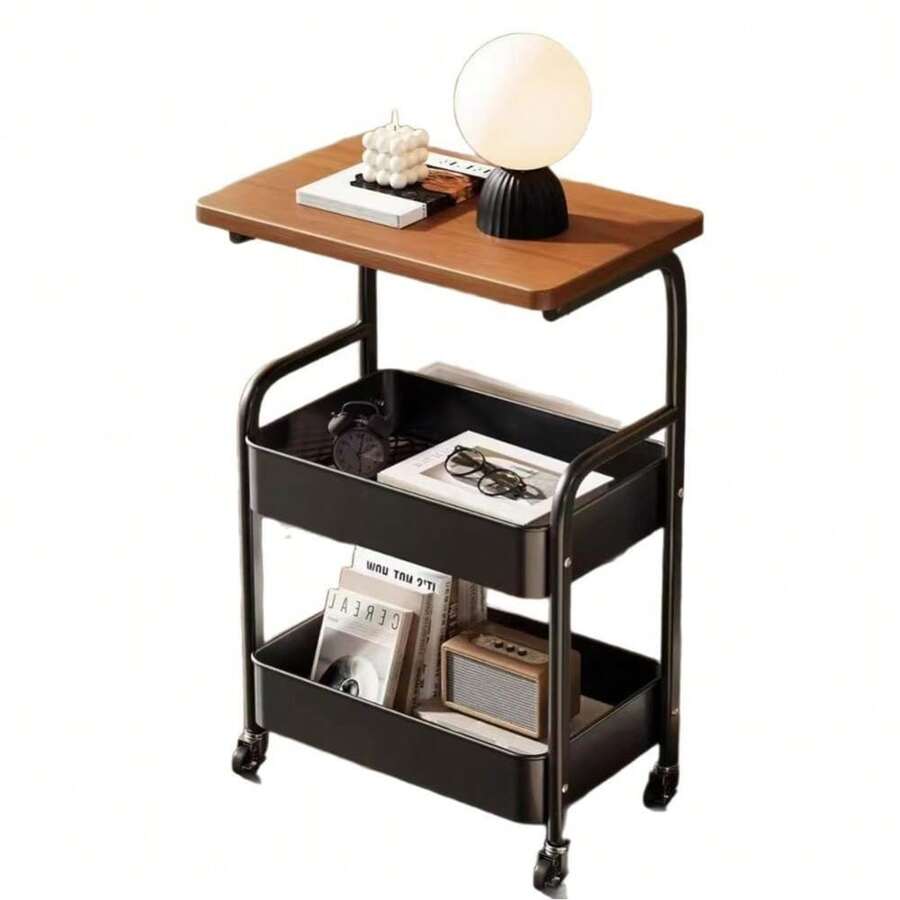 Garvee 3-Tier Rolling Cart,Metal Rolling Utility Cart,Snack Cart With Lockable Wheels,Rolling Kitchen Cart,Movable Storage Cart For Kitchen Office Bedside Dorm - Black - View 1