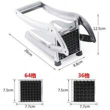 1 buah Pemotong Kentang Goreng Stainless Steel dengan Alas Hisap, Pemotong Sayuran Tugas Berat, Cocok untuk Kentang, Wortel, Mentimun, Pencincang Sayuran, Pencincang Bawang - abu-abu perak - View 6