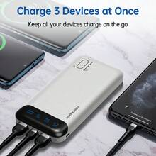 10000mAh Portable Power Bank With LED Digital Display, Slim USB-C Input & Output External Battery Charger, Lightweight Backup Battery Pack For Daily Travel And Multiple Devices - White - View 4
