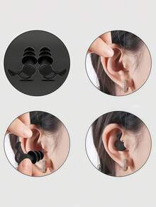 Reusable Noise-Reducing Ear Plugs Soft Silicone Earplugs Fitting The Ear Canal Loops Earplugs For Sleep Deep Focus People Earplug For Concert Swimming Study Loud Noise Snoring Home Sleep Swimming Accessories Plane Travel Essentials - Multicolor - View 7