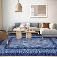 Techigher Modern Geometric Hallway Runner Rug, Washable Non Slip Kitchen Runner Mat, Soft Low Pile Runner Carpet For Entryway, Bedroom, Living Room - Navy Blue - View 6