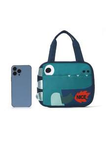 Cartoon Animal Lunch Bag, Unicorn & Dinosaur Print Insulated Tote Bag, Portable Meal Storage Bag, Suitable For Picnic, Travel And Daily Use - Green - View 4