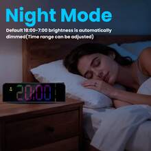 Projection Alarm Clock, Black Shell USB 5V Powered, Color Changing Light, Display Year Date Temperature, Adjustable Brightness Digital Projection Clock For Bedroom - Black Projection Alarm Clock - View 6