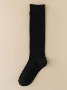 1/5 Pairs Women's Long Socks, Calf Socks, Spring/Autumn Style, Compression Slimming High Tube Half-Leg Slouch Socks, Solid Color Cotton - Multicolor - View 13