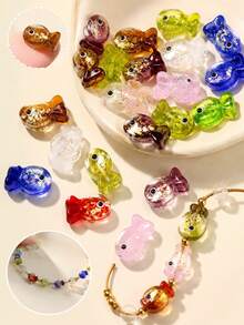 2pcs Multicolor Iridescent Fish Glass Beads DIY Jewelry Making Handmade Beading Material Kit Accessories - DIY Little Fish - View 10