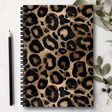 1pc Leopard Print Spiral Notebook, Beautiful Spiral Notebook, Suitable For Women, Suitable For Her, Sweet Diary And Notes, Sweet Notebook, Diary - One Book (50 Pages, 100 Pages) - View 4