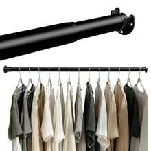 ZFULVO Barras de armario para colgar ropa, Negro43-71cm ajustables sin escalonamientos, de metal resistente de 1, 3 pulgadas de diámetro, para guardarropas, baños, ventanas y lavandería - Multicolor - Ver 9