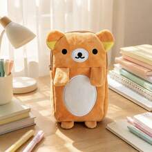 San-X Rilakkuma Cute Bear Pencil Case With Zipper, Kawaii Aesthetic Storage Pouch, Niche Adorable Gift Pencil Box, Coin Purse - Multicolor - View 8