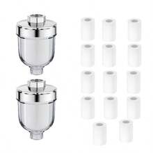 2 Shower Head Filters + 6 Filter Cartridges, This Shower Head Filter Features A Visual Transparent Window, Allowing You To Monitor The Filter Cartridge's Dirtiness Status And Replace It Timely. Extends The Lifespan Of Shower Accessories, A Practical Bathroom Water Purification Product - Multicolor - View 14