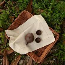1/2/6件組 INS風極簡新中式方框內縫線茶布 茶桌墊 茶具攝影背景布 餐巾墊 - 彩色 - 查看 3
