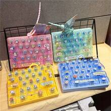1 pieza Llavero colgante pequeño de adorno y juguete con tecla de teclado de 26 teclas transparente para alivio del estrés, estilo creativo para fiesta en la playa, color y patrón aleatorios - Multicolor - Ver 3