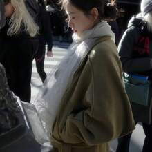 Bufanda blanca con borlas Maito para mujer, bufanda de lino de organza fina para protección solar de verano, gasa transparente - A - Ver 2