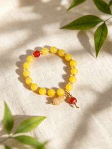 1pc Women's Fashion Round Bead Small Gourd Bracelet, Elegant High-End Hand Jewelry - Bracelet - View 4