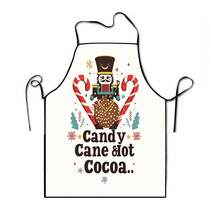 1pc Christmas Santa Claus, Christmas Bell, Christmas Snowflake, Christmas Reindeer, Christmas Tree, Christmas Snowman, Christmas Penguin, Christmas Cartoon Animal Pattern Chef Apron, Apron, Suitable For Home Decor And Kitchen Use. Made Of 100% Polyester Material, Designed As Sleeveless Style, Perfect For Home Kitchen, Outdoor BBQ Cooking. This Printed Apron Is Unisex, Machine Washable And Reusable, An Essential Kitchen Item - Multicolor - View 14