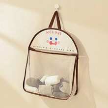 Cute Cartoon Smile Hanging Mesh Storage Bag, Household Wall Closet Hanging Organizer, Breathable Net Pouch For Socks Underwear Small Sundries Home Storage - Multicolor - View 8