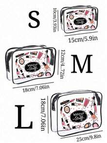 Large Capacity High Quality PVC Travel Storage Bag, With Zipper Closure, Lightweight Fade-Resistant Cosmetic And Toiletry Bag, Suitable For Women And Girls - Multicolor - View 7