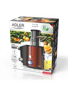 Adler Juicer, Centrifugal Juicer, Fruit & Vegetable Juicer - 75mm Feed Chute, 2 Speed Levels, Stainless Steel, 2L Pulp Container, 1000W (Max 2000W), Copper - EU E Type Plug(220-240V) - View 9