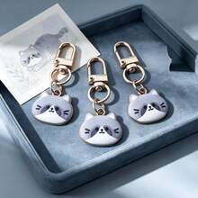 3 piezas Llavero mini con cara de gato kawaii, encantador colgante de cabeza de gato mascota, llavero de metal esmaltado con forma de gato, accesorio muy atractivo para bolso y billetera, pequeño regalo para mujeres y adolescentes, accesorio diario para amantes de los gatos, pequeño regalo de cumpleaños y vacaciones - Multicolor - Ver 8