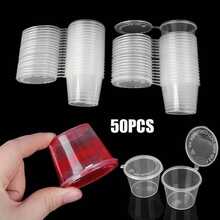 Premium Thick Transparent Plastic Portion Cups With Connected Flip Lid, Sealed Mini Storage Jars For Salad Dressing, Jam, Travel Cosmetic Samples - Clear - View 7