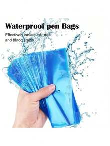 100pcs Disposable Waterproof Tattoo Machine Pen Covers, Black/Blue/Pink, Tattoo Accessories - Multicolor - View 8