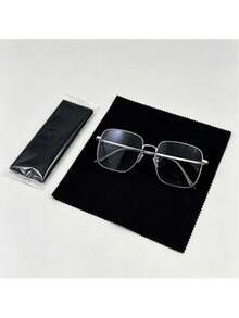1pc Full Metal Frame Rhinestone Decor Transparent Lens Glasses, Women's Fashion Decorative Glasses, Daily Wear (Without Glasses Case) - Multicolor - View 10