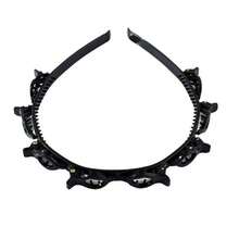 2/1pc Vintage Black & Amber Multi-Clip Braided Headband, Non-Slip Hair Styling Hair Tie, Women & Girls Daily Casual Hair Accessory, Halloween Retro Wavy Headband, Tortoiseshell & Black - Multicolor - View 10