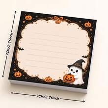 1 Pc Halloween Cartoon Memo Pad, Cute Ghost And Pumpkin Lantern Notepad, 50 Pages Halloween Spooky Atmosphere Notebook With Bats, Cute Ghosts And Pumpkin Lantern Sticky Notes, Suitable For Writing, Journaling And Office Work, Learning And Memory Aid, Perfect For Halloween - Multicolor - View 4